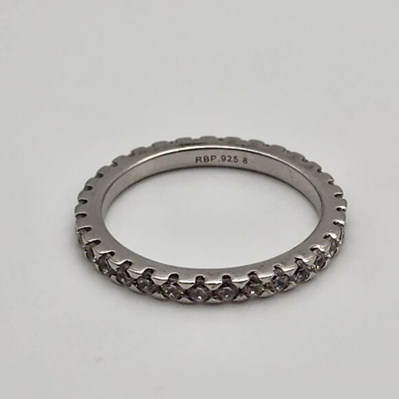 Bomb Party Sterling Silver & CZ Eternity Ring (8) - Picture 5 of 6